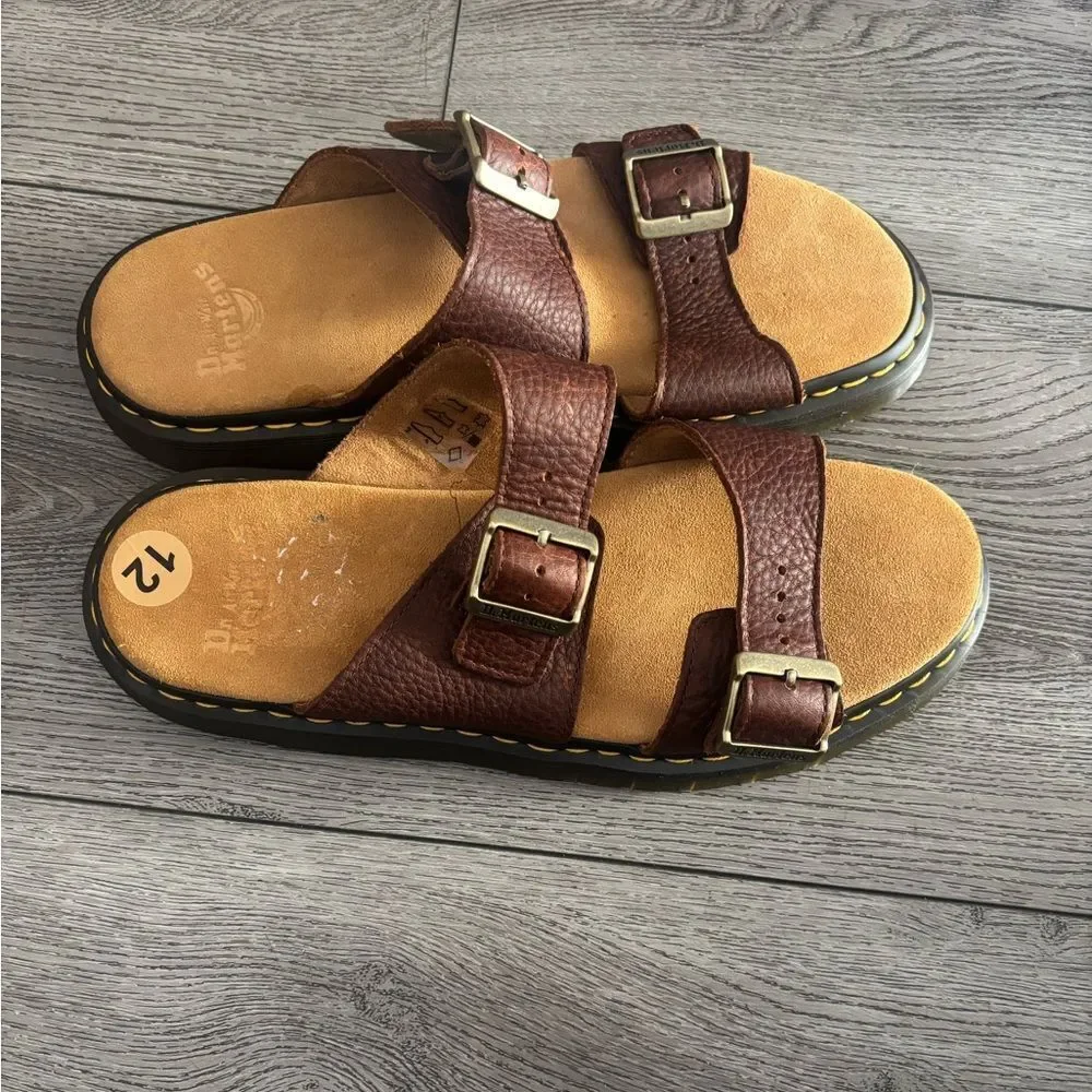 Dr. Martens  Josef Brown Leather Buckle Sandals